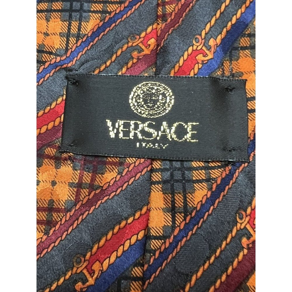 Versace Anchor striped Nautical tie  55” tie - Picture 6 of 6